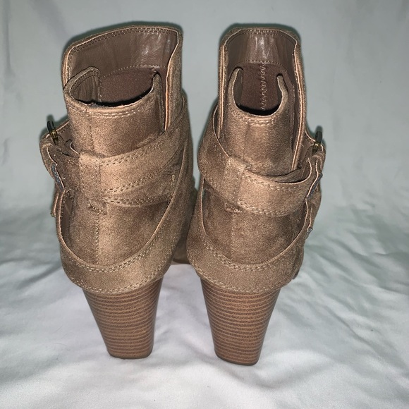 Light Brown Heeled Booties - Picture 3 of 4